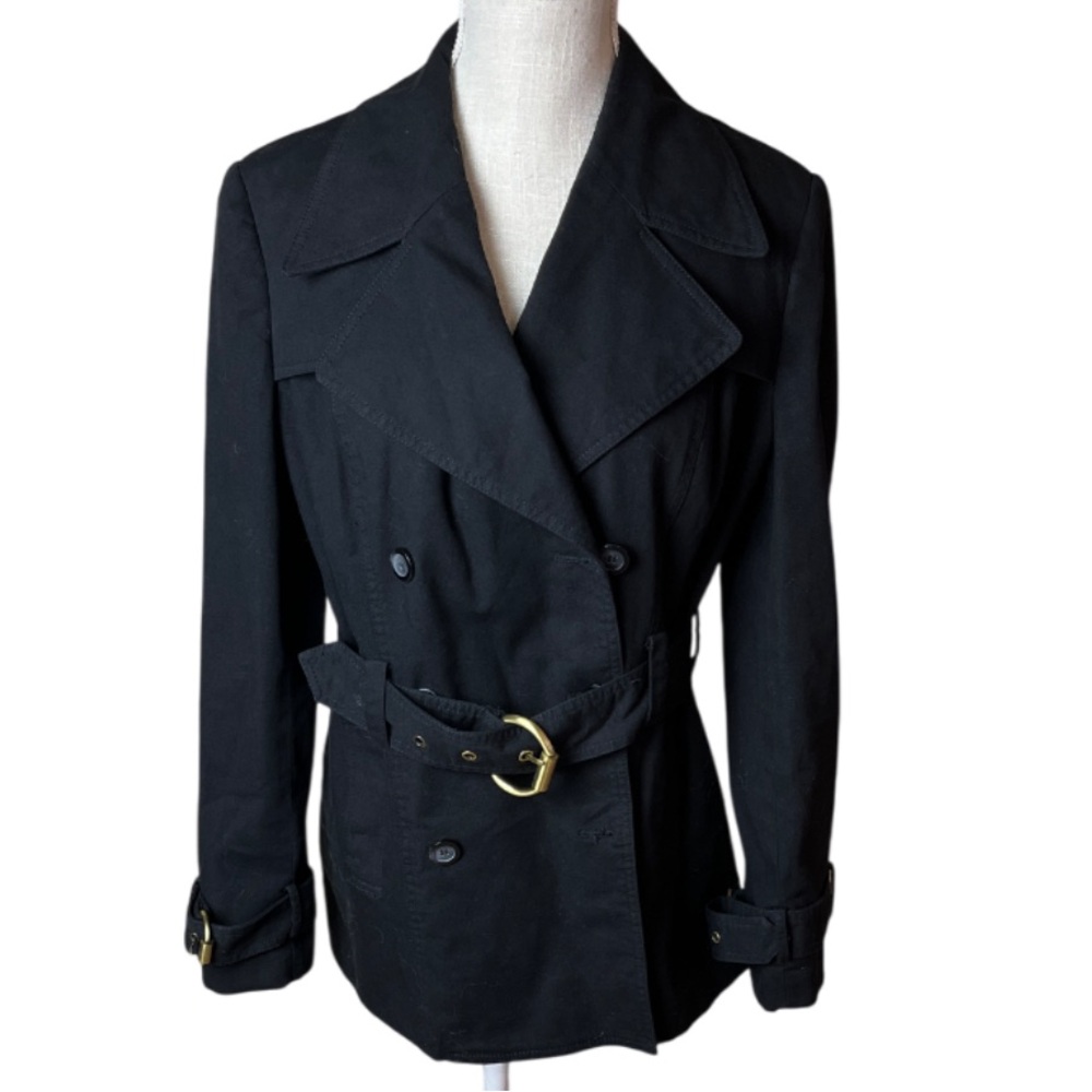 INC International Concepts Black Short Double Breasted Jacket / Coat‎ - Medium